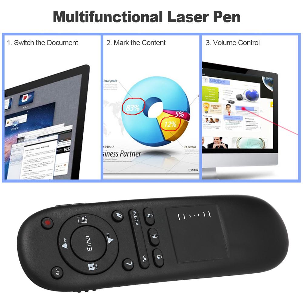 Điều khiển từ xa không dây VIBOTON 504T Laser Pointer 2.4G PPT Presenter Bàn di chuột cầm tay cho Android TV Box