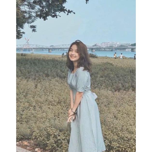 ĐẦM NỮ VINTAGE BUỘC NƠ SAU LƯNG