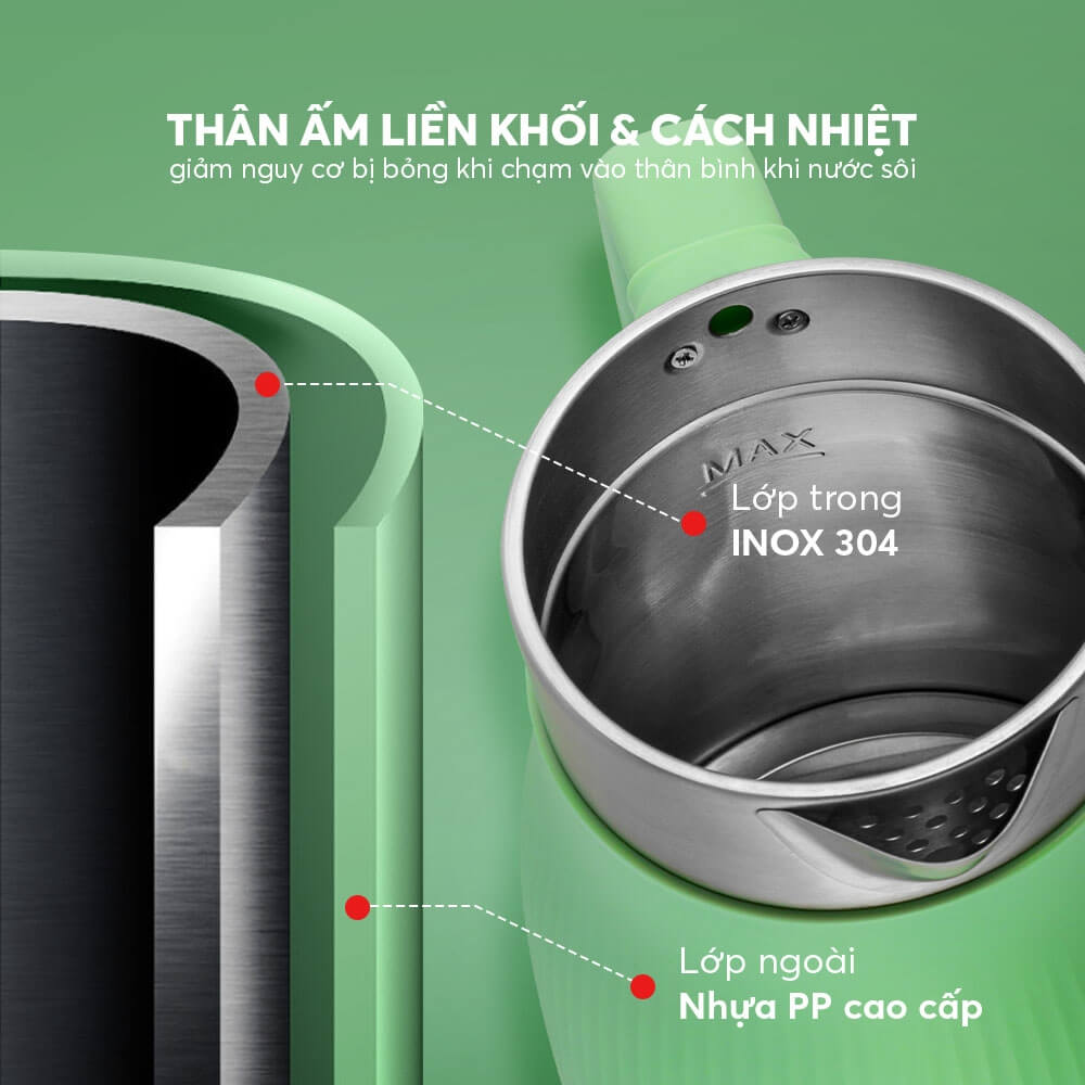 Ấm Đun Siêu Tốc Elmich KEE-8457 1.8L, Hàng Chính Hãng, Sôi Nhanh 45s, Công Nghệ Strix - JoyMall