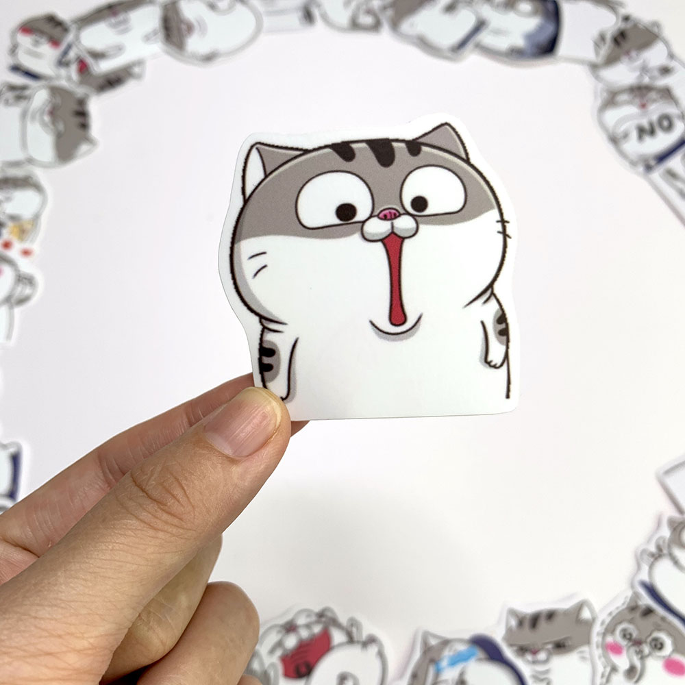 Mua Sticker Mèo Ami Bụng Bự Ngẫu Nhiên Chất Lượng Cao Chống Nước Trang Trí Nón Bảo Hiểm Vali Đàn Xe Máy Xe Đạp - Làm Quen - 10 Hình 1 Gói