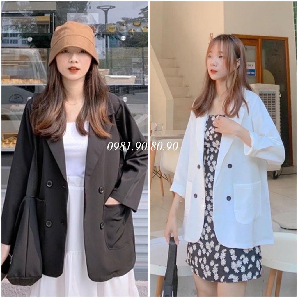 Áo Khoác Nữ SALE Áo Vest Blazer Phong Cách Hàn Quốc 2 Túi Dán Chất Đẹp nhập khẩu Cao Cấp Hot Trend 2021