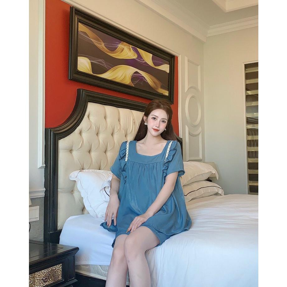 Bộ đồ bầu ngắn tay thời trang thiết kế mặc mùa hè mềm mát - bauxinh