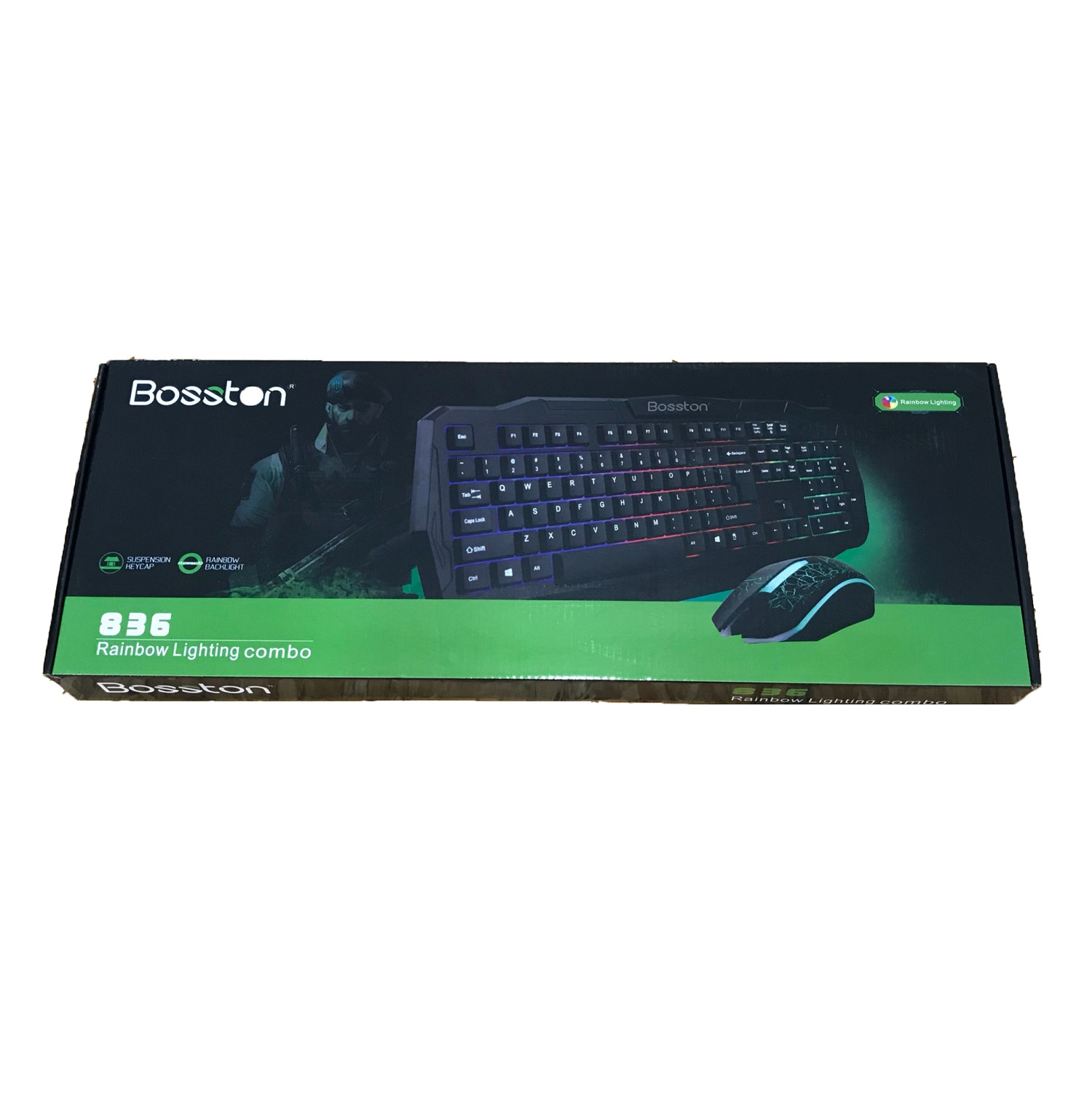 Combo Phím Chuột Gaming Có Led Siêu Ngầu Keyboard Bosston 836 - Hàng Chính Hãng