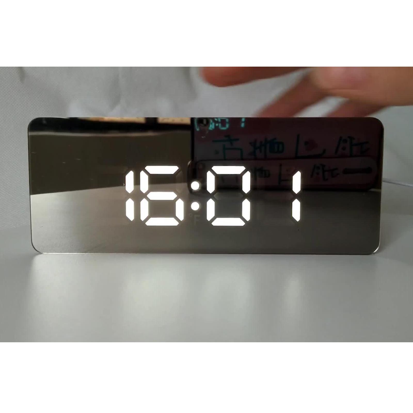 Alarm Clock Digital LED Display Mirror Clock