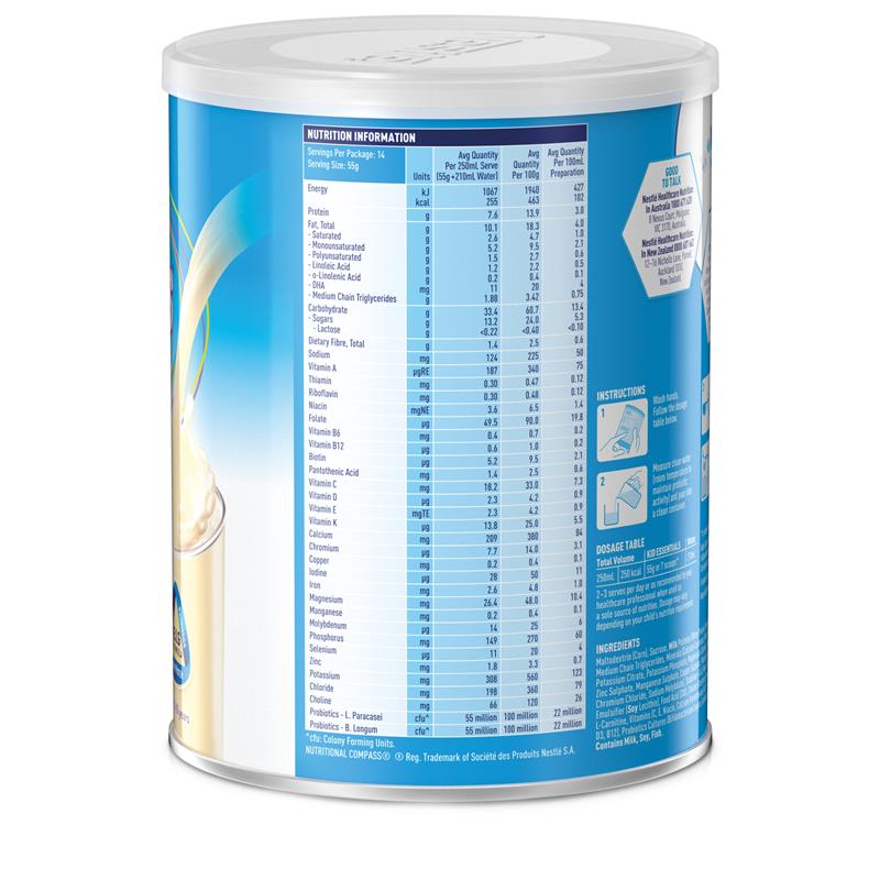 Sữa Kid Essentials - Sữa Úc Nestlé Health Science Cho Trẻ Biếng Ăn, Chậm Tăng Cân 800g - Bao Bì Mới