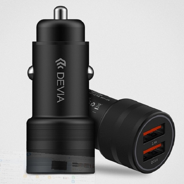 Củ sạc  nhanh oto PD +QC3.0 car charger- Hàng chính hãng Devia