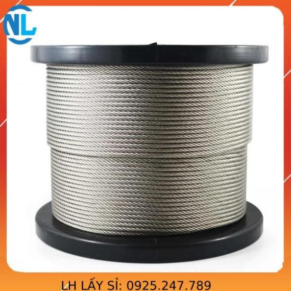 Dây cáp inox chuẩn 304 . dây phơi quần áo. dây phơi đa năng không han rỉ cáp thép giá sỉ