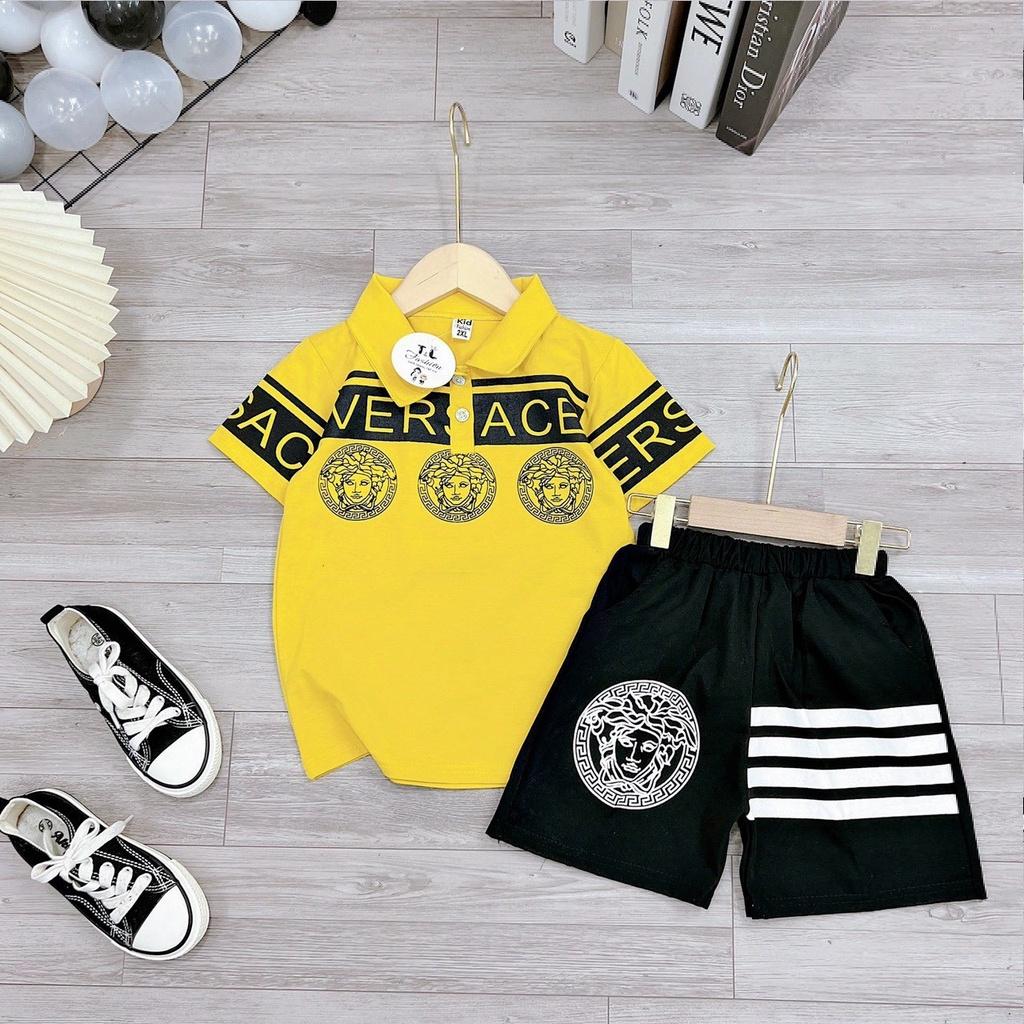 Set bộ áo cotton quần đùi thô nến bé trai vải xịn