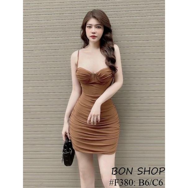 BIGSIZE Đầm body có mút nhún sườn 2 màu đẹp