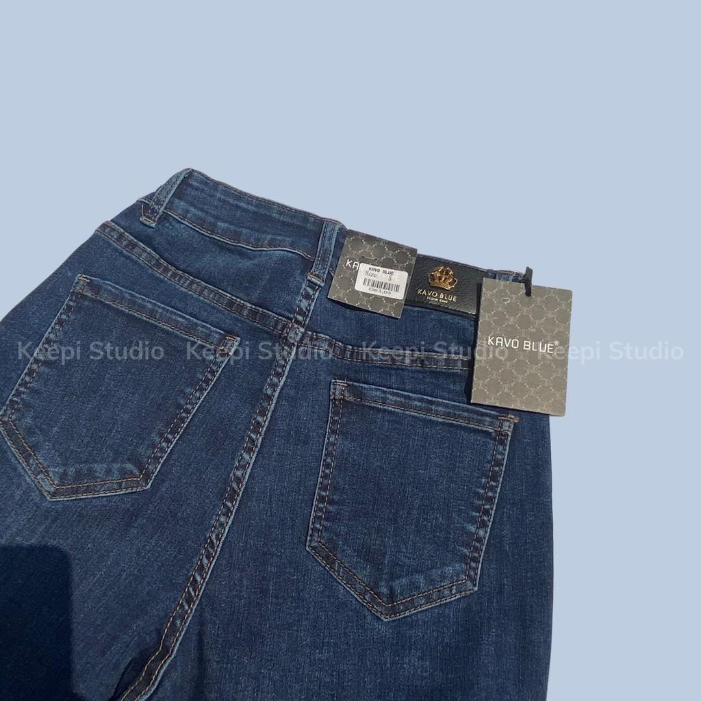 Quần Jean Nữ Lưng Cao Quần Ống Rộng Hàn Quốc Co Giãn Quần Jeans Ống Suông