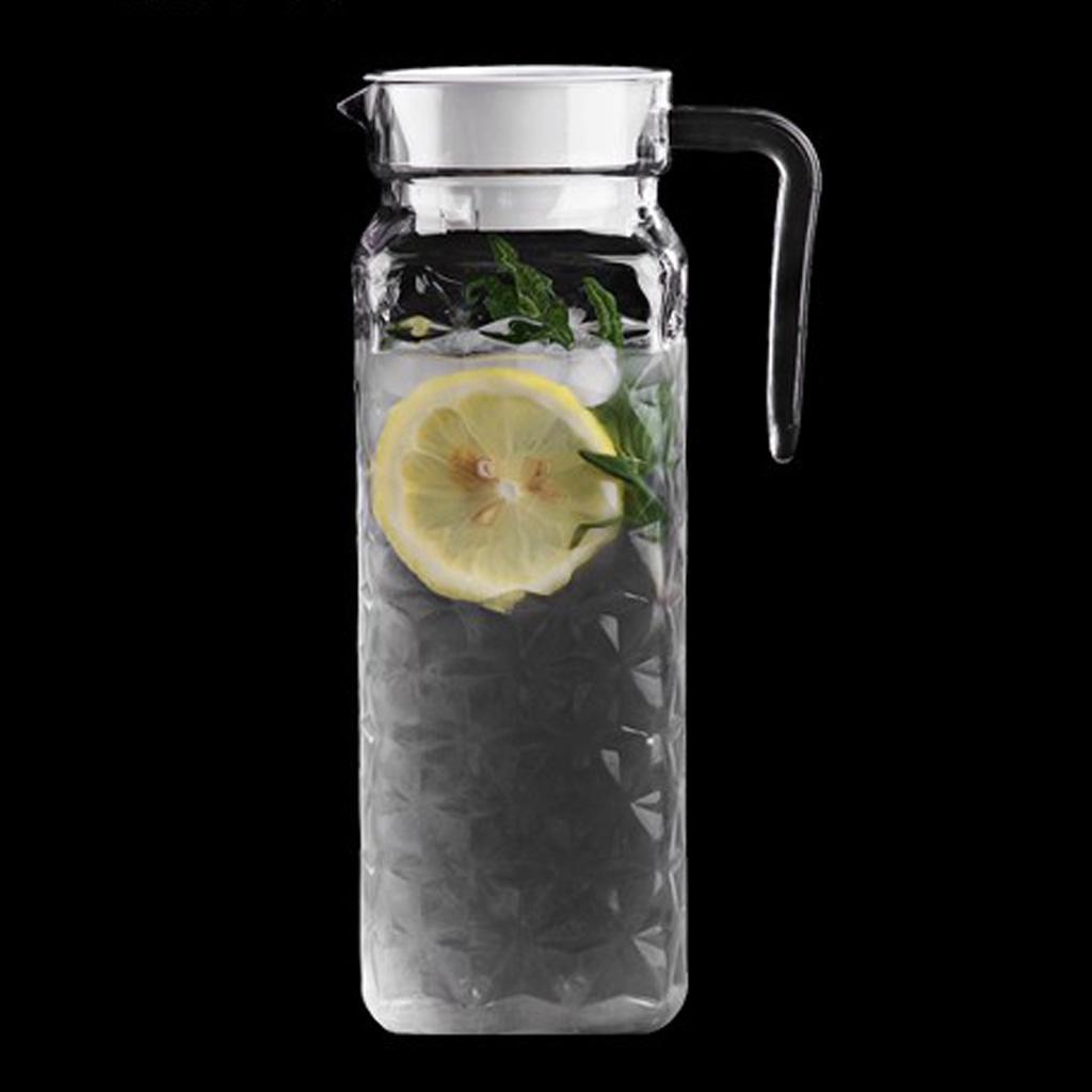 2 Pcs Clear Water Pitcher Juice Ice Tea Beverage Jar Jugs for Bar Cafe