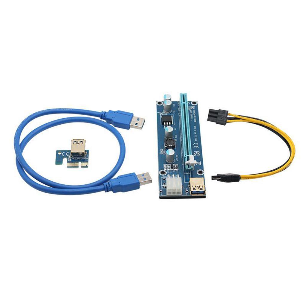 2X PCI-E Riser Card 009S Pcie Express USB Cable SATA 15Pin to 6Pin Power Cable