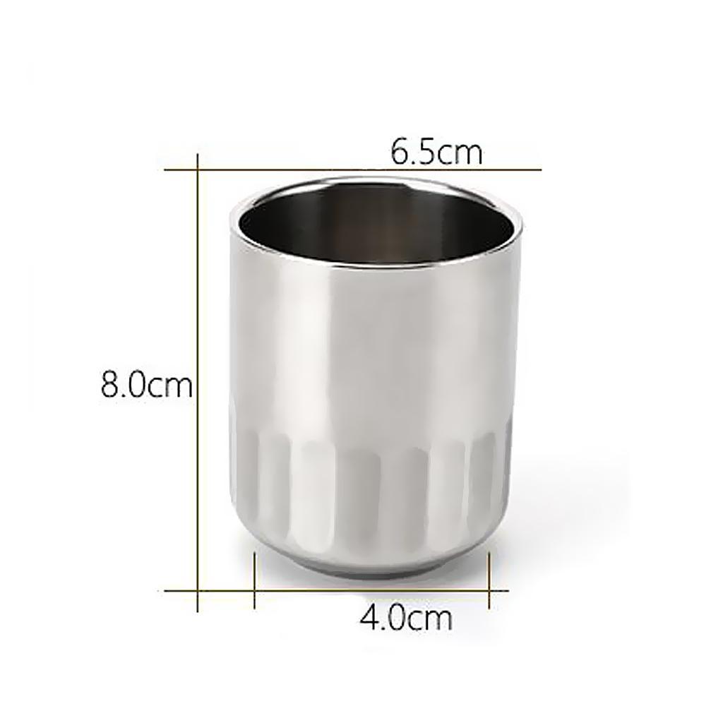 2 Pieces Stainless Steel Beer Cup Double Wall Milk Coffee Tea Mug 200ml