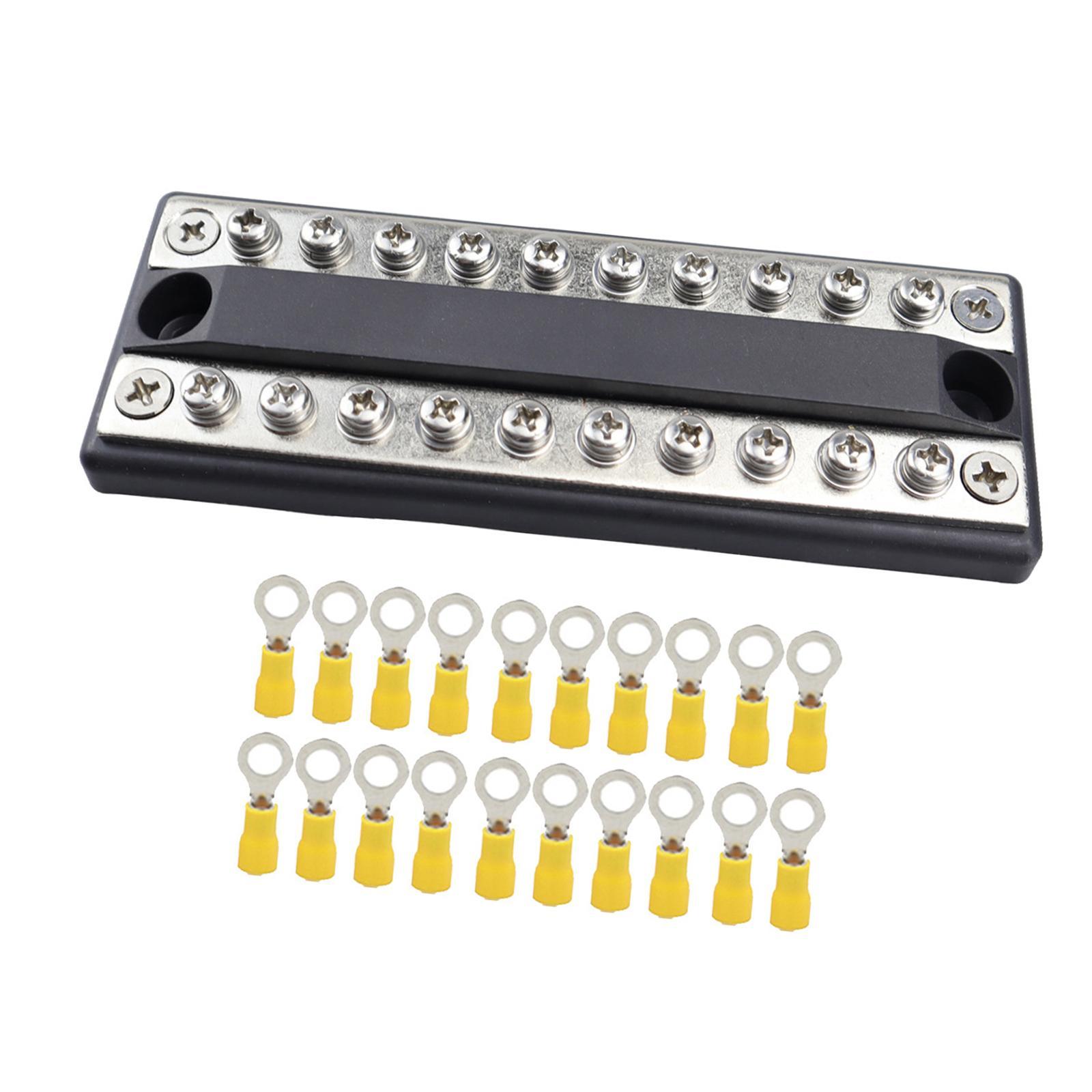 Terminal Block Dual Row Screw Terminal Strip for Vehicles Automotive RV