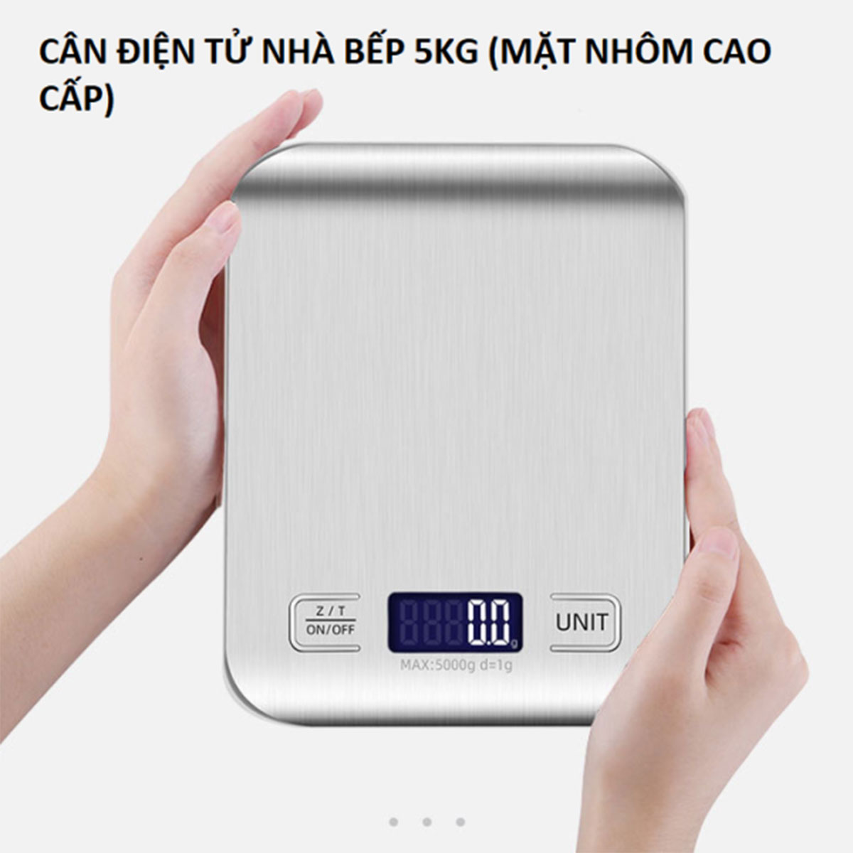 Cân Điện Tử Nhà Bếp 5Kg Màn Hình LCD Mặt Nhôm Cao Cấp Tặng Kèm Pin