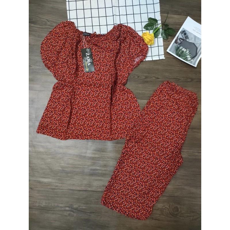 XẢ KHO- Bộ lanh nữ quần lửng áo bo chun