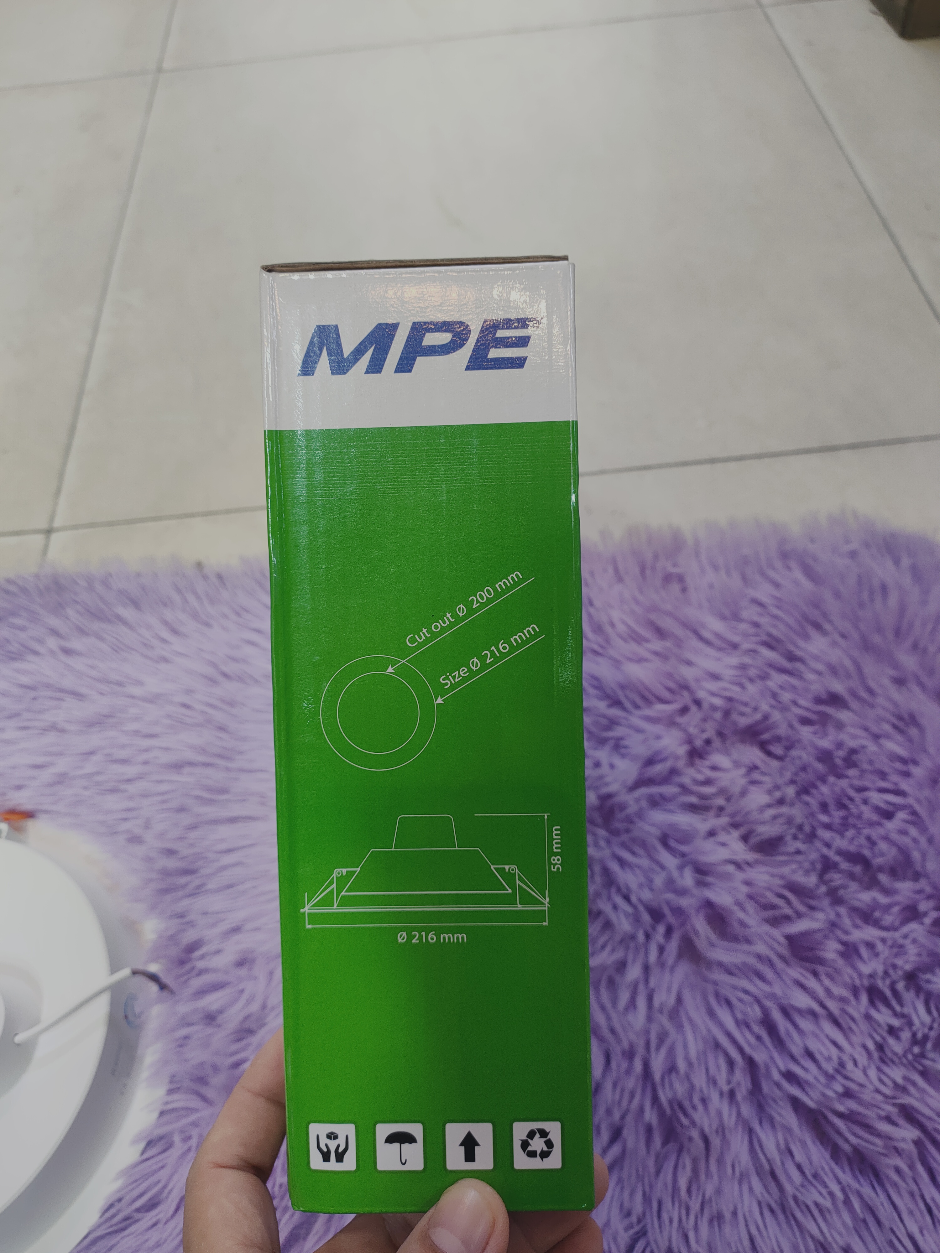 Đèn led âm trần thương hiệu MPE 18w d200/216mm