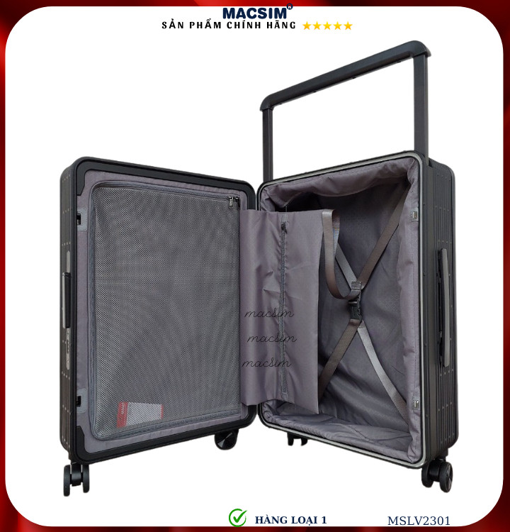 Vali cao cấp Macsim SMLV2301 cỡ  24inch màu đen - Hàng loại 1