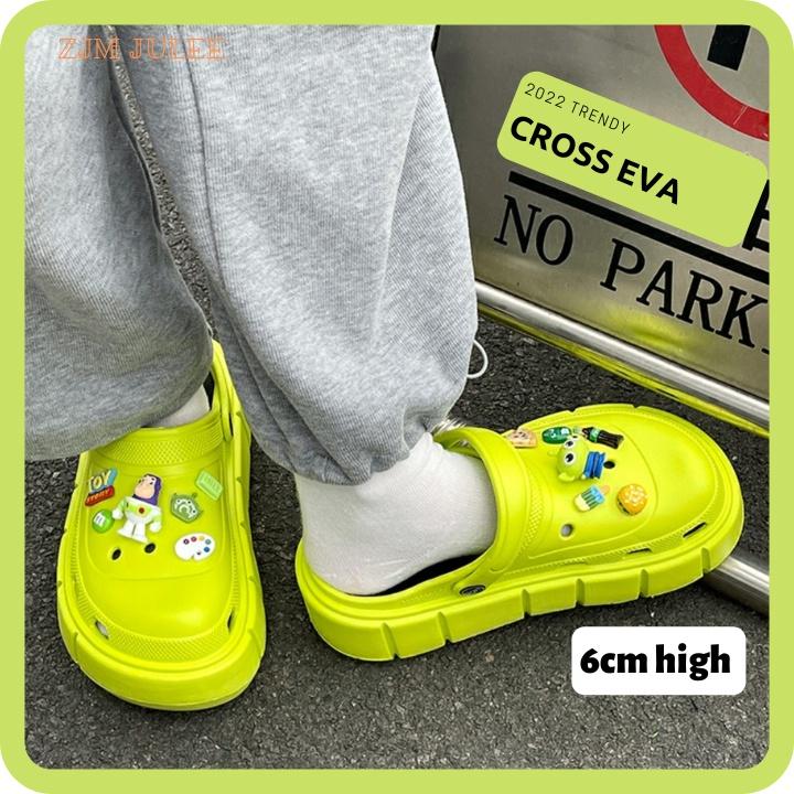 Dép Cross nữ đế 5cm siêu nhẹ kèm Sticker dễ thương - dép nữ hot trend 2022