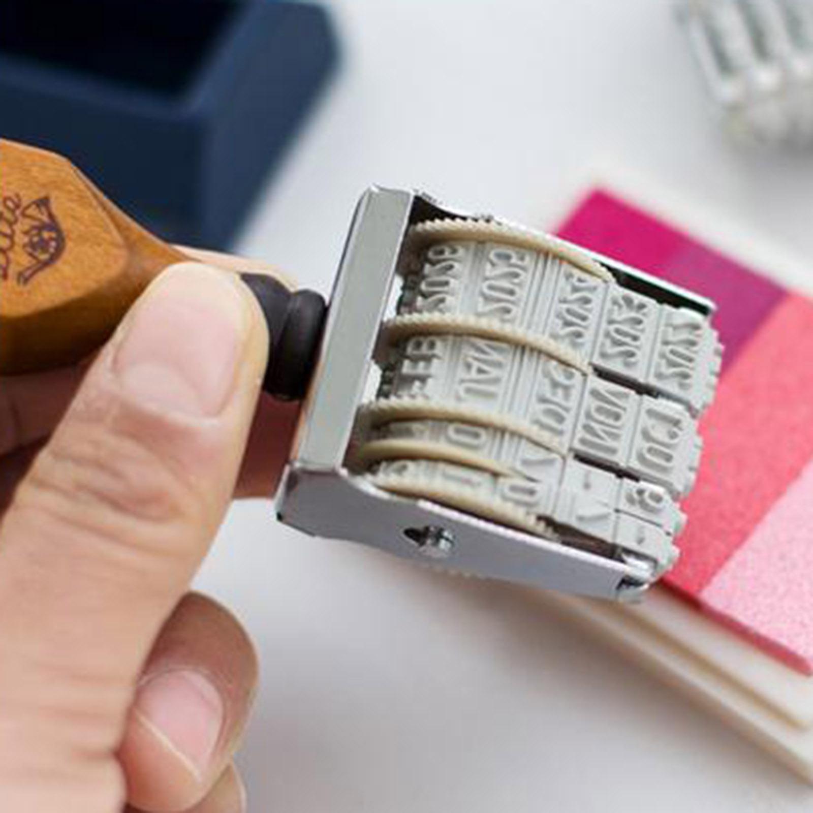 Roller Date Stamp Rubber Stamp Day Month Year Stamp Office Stamp Multifunctional Roller Stamp Business Stamps for DIY Craft Diary Decoration
