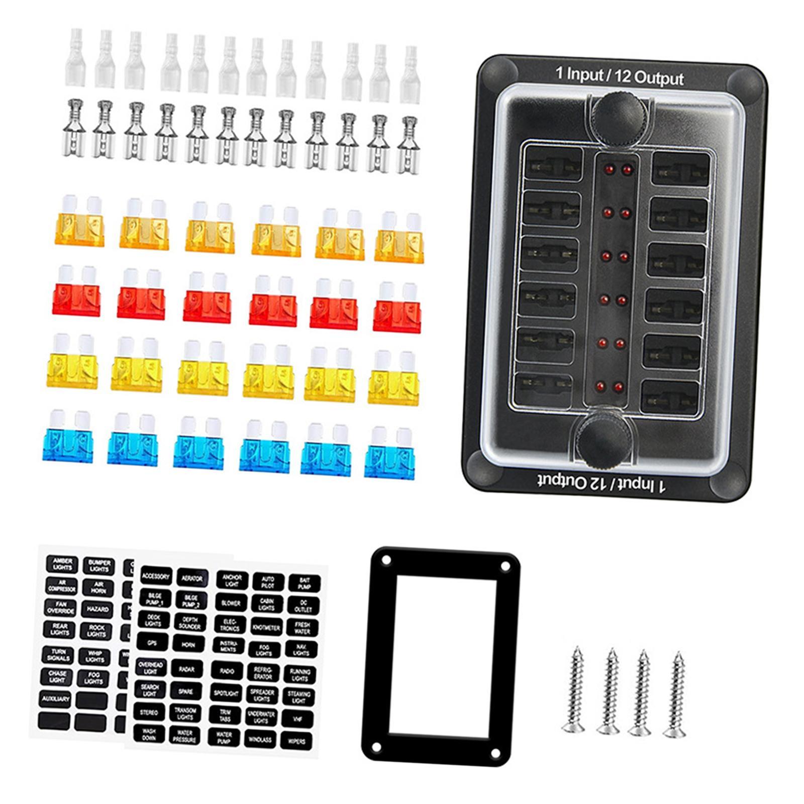 Multi Way Waterproof Fuse Box Automotive RV Van Vehicle Boat Marine Fuse Block