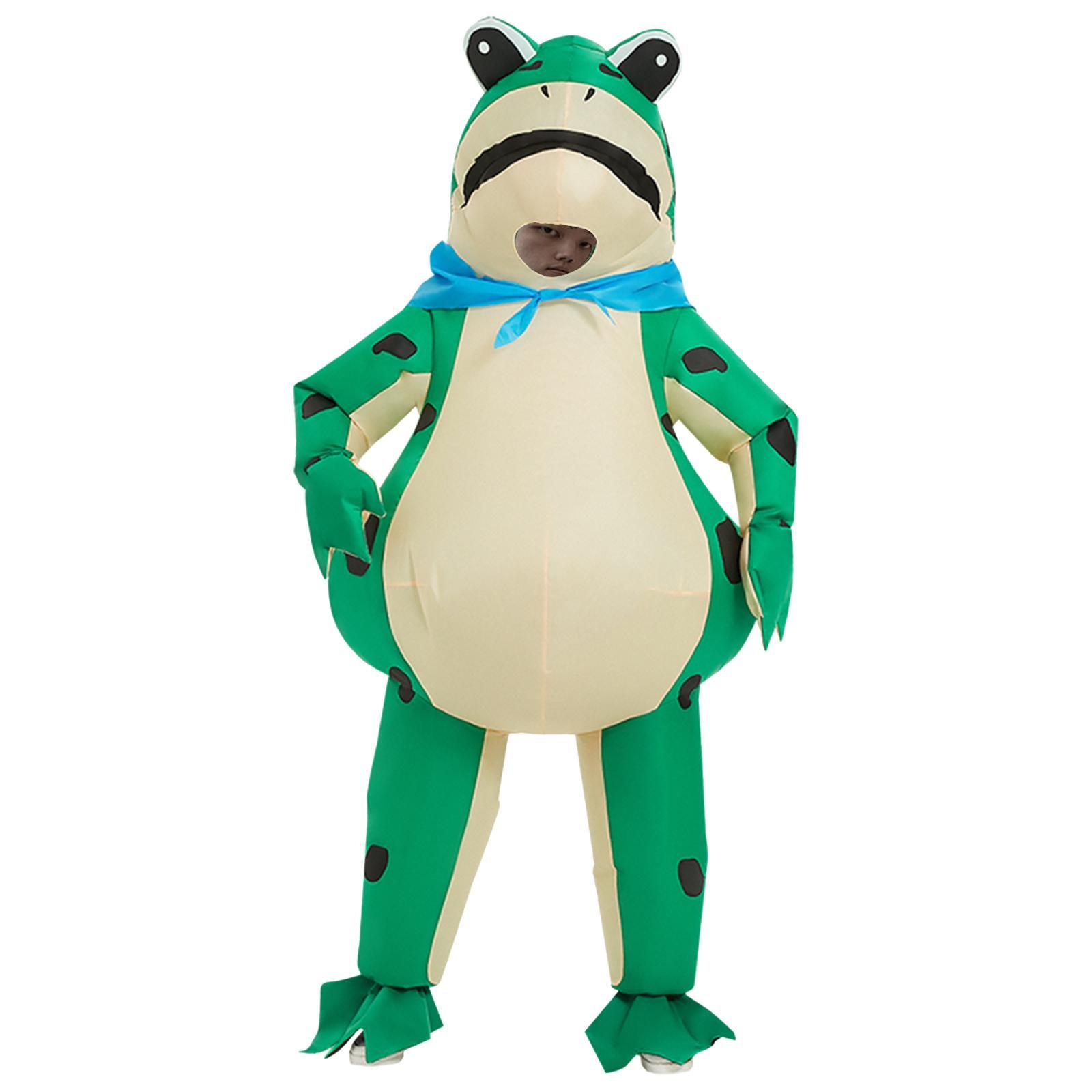 Adult Unisex Inflatable Frog Costume Halloween Anime Cosplay Party Dress up for Men Women Festival Role Play Masquerade Funny Blow Suit