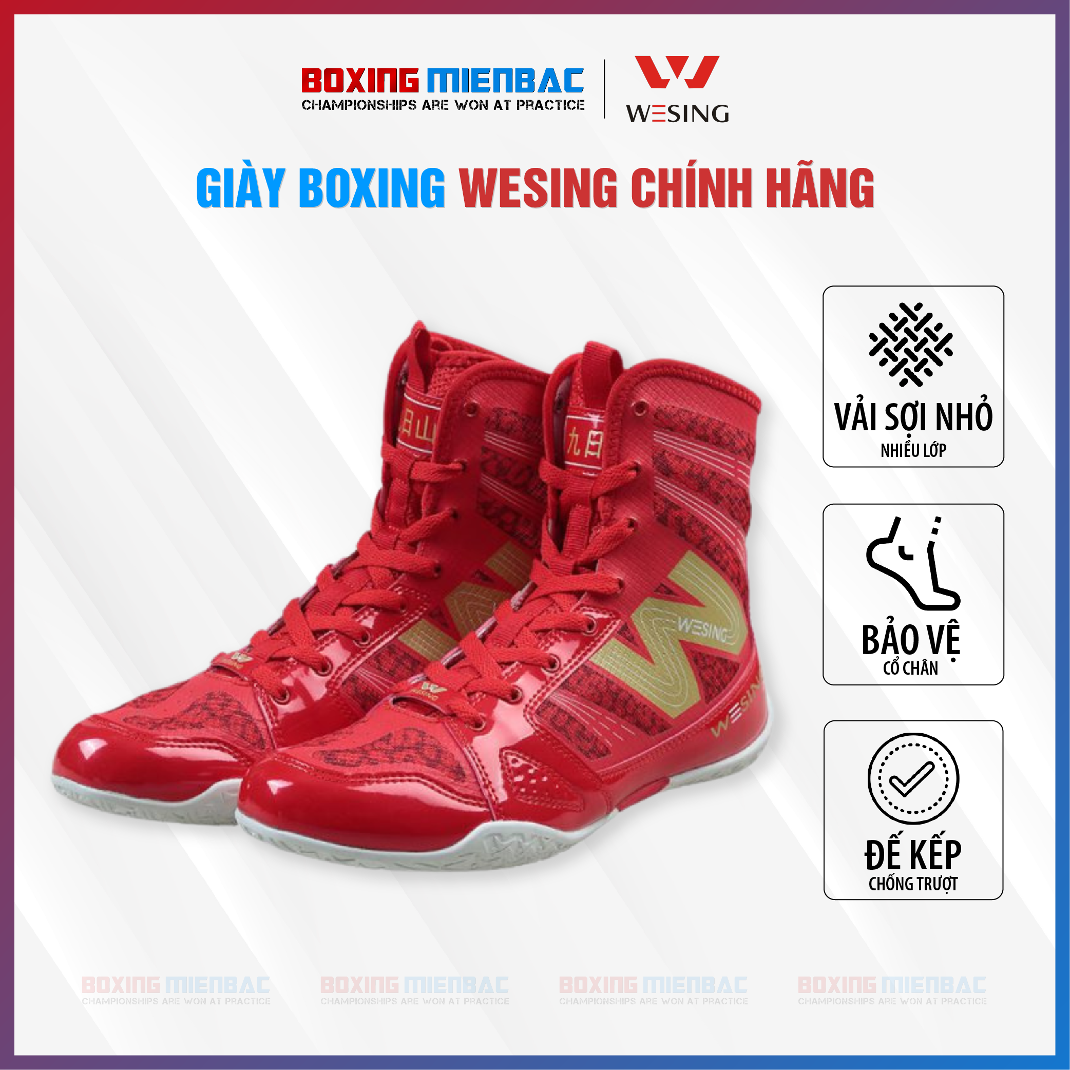 Giày Boxing Wesing - Boxing Shoes Wesing/ Màu Đỏ