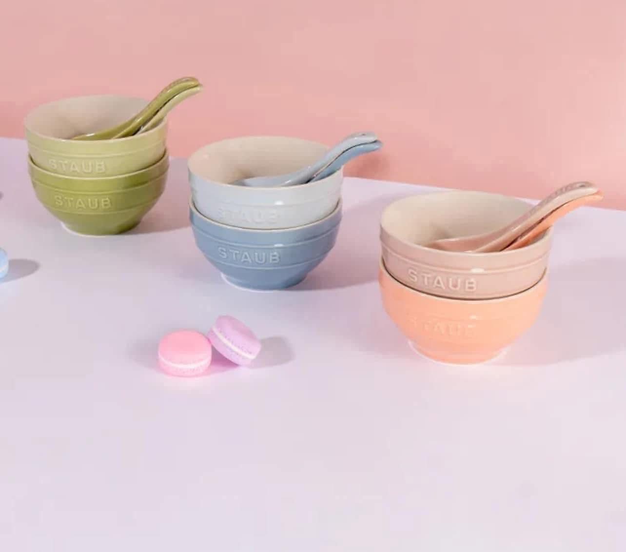 BỘ BÁT ĐŨA 18 MÓN STAUB MACARON MÀU PASTE Hàng chính hãng