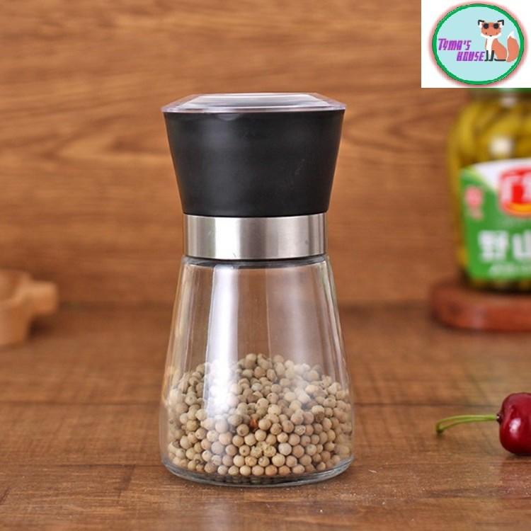 Dụng cụ xay tiêu cầm tay 2in1, Lọ thủy tinh, Lọ xay tiêu cầm tay nhỏ gọn tiện dụng GD_XayTieu