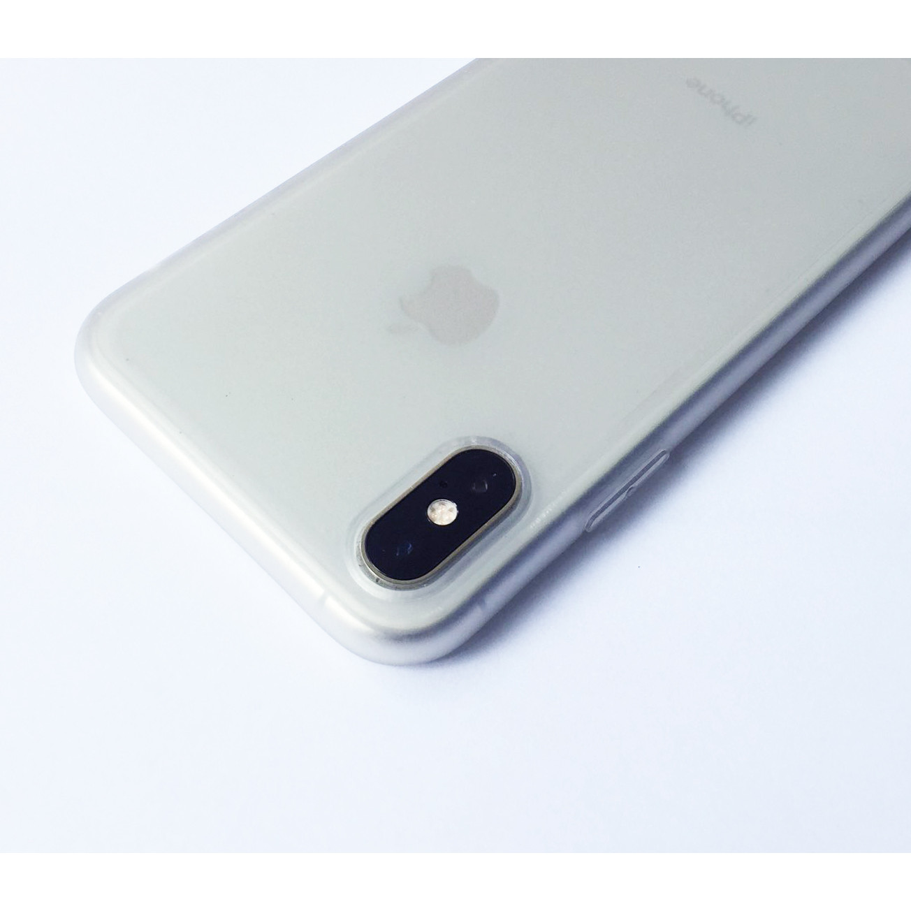 Hình ảnh Ốp lưng viền dẻo trong sần nhám trắng dành cho iPhone X vs iPhone XS