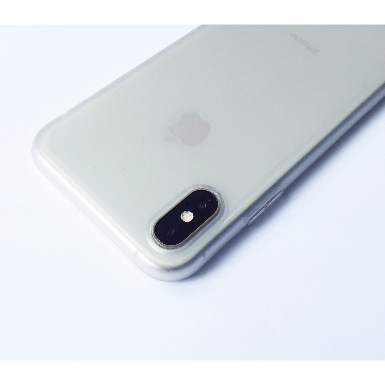 Ốp lưng viền dẻo trong sần nhám trắng dành cho iPhone XS MAX