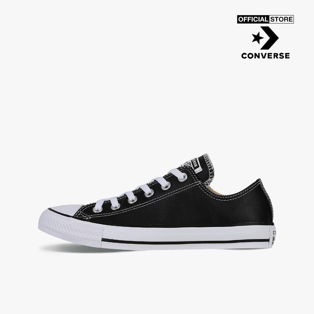 CONVERSE - Giày sneakers cổ thấp unisex Chuck Taylor All Star Leather 132174C-00B0_BLACK