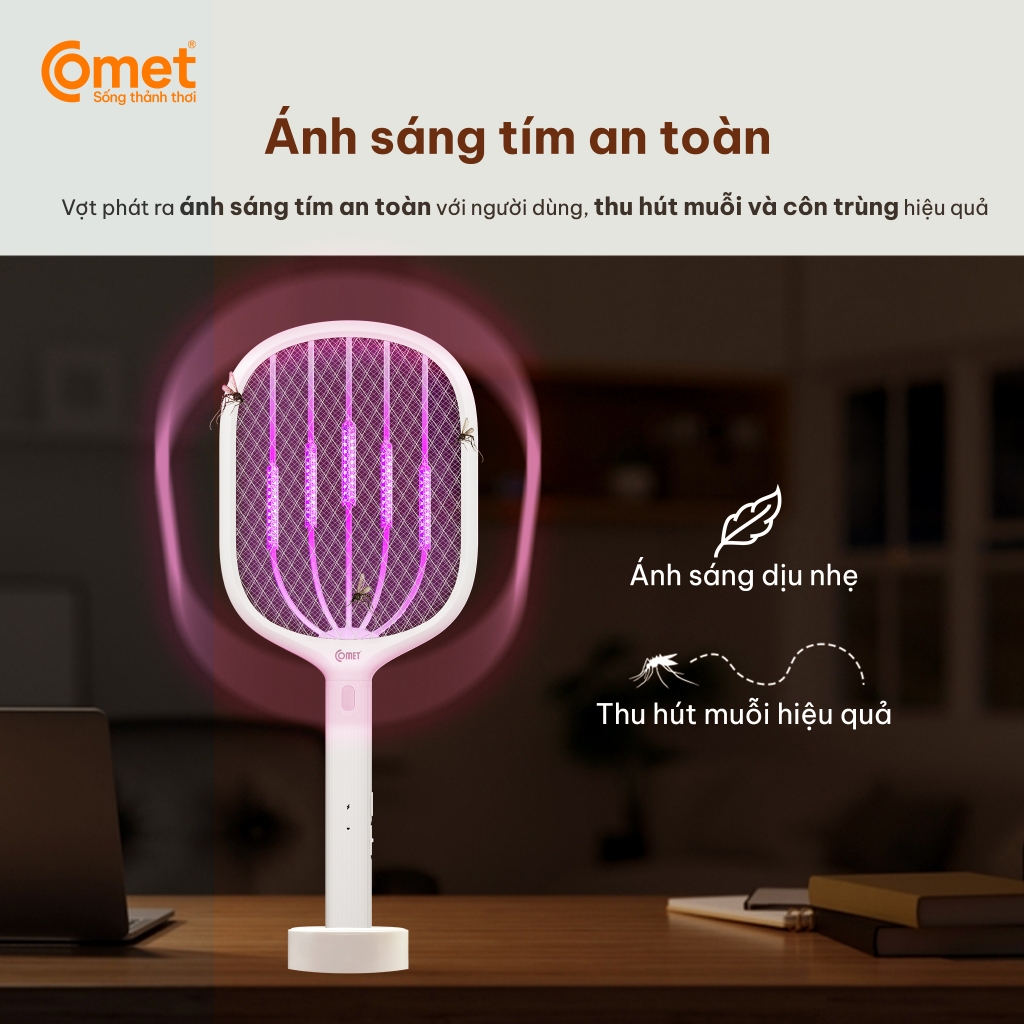 Vợt Muỗi Comet Tuổi Thọ Cao, Lỗi 1 Đổi 1 Trong 6 Tháng