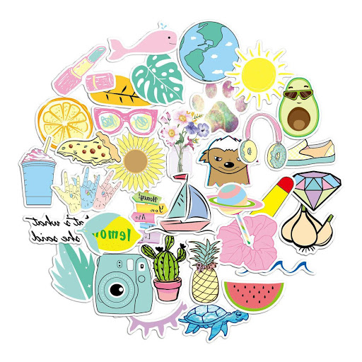 Set 30 VSCO Sticker động vật ảnh ép lụa