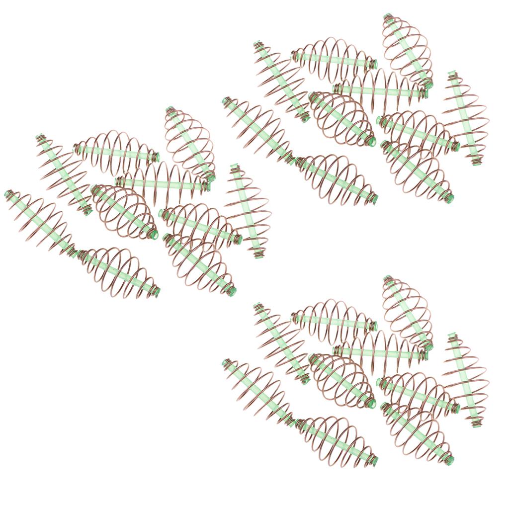 30pcs Carp Fishing Spring Feeder Inline Coarse Bait Metal Fishing Tackle