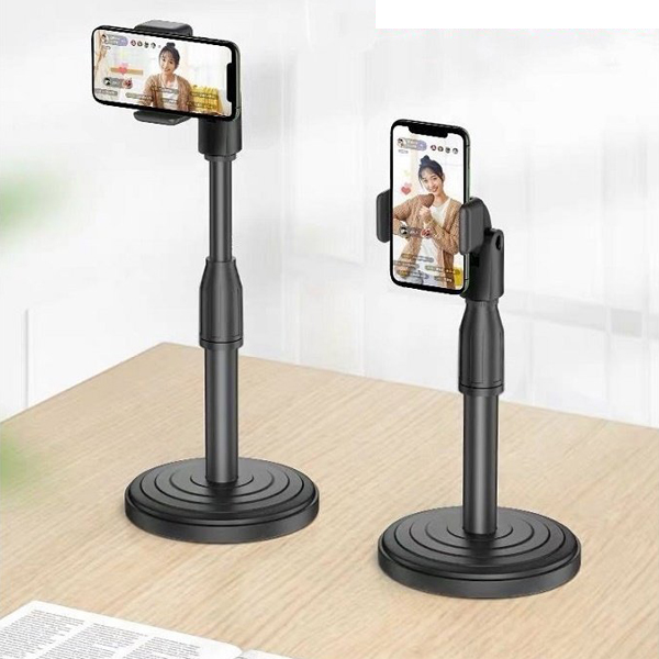 Thiết bị đỡ điện thoại có kẹp đỡ xoay 360 độ, thiết kế thân có thể điều chỉnh được độ dài, thích hợp đặt bàn để học online, live bán hàng, xem điện thoại,...