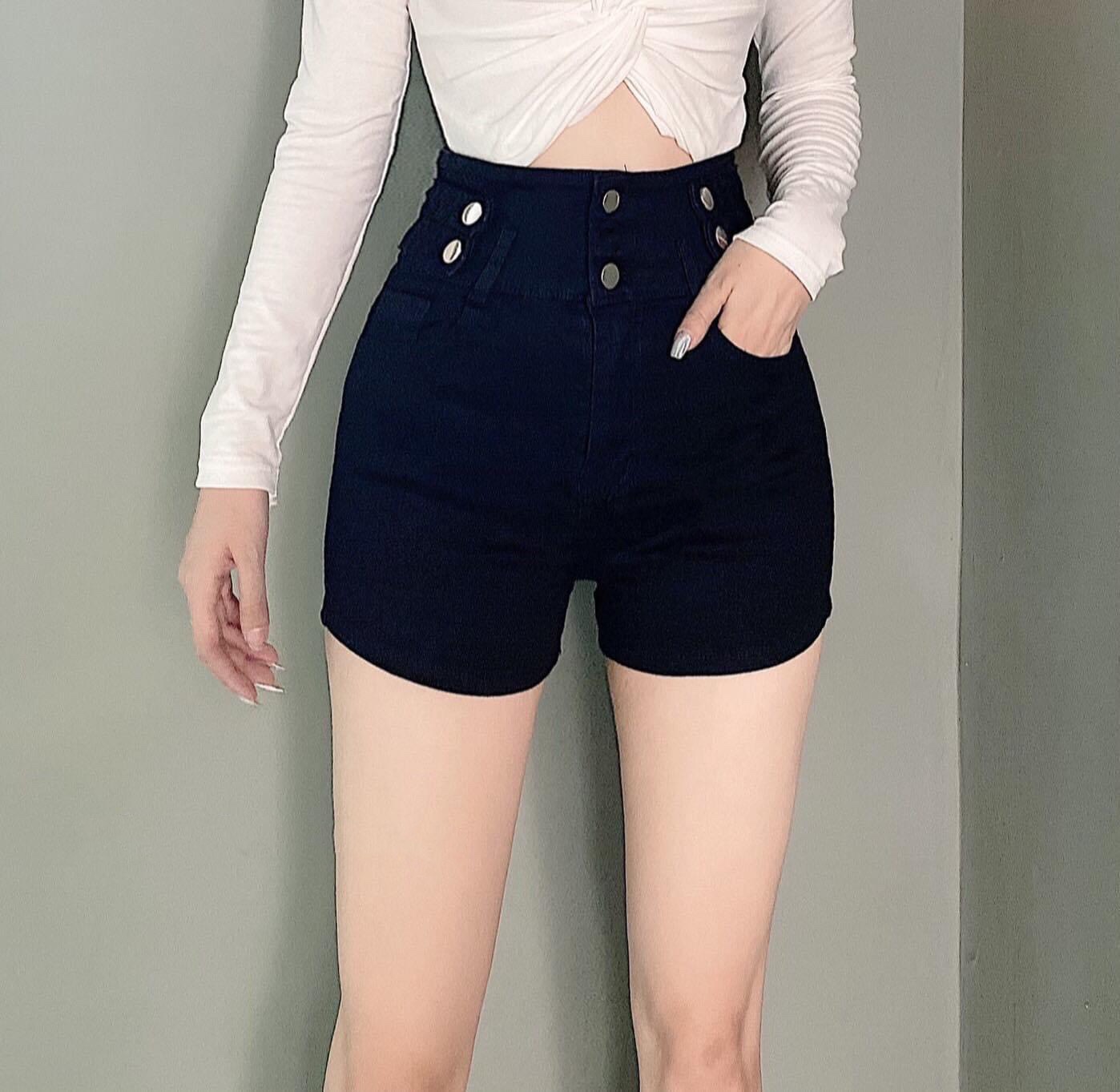 Quần short jean nữ BigSize lưng cao, co dãn mạnh, lưng siêu cao, lưng kiểu 6 nút đang hot trend 3615