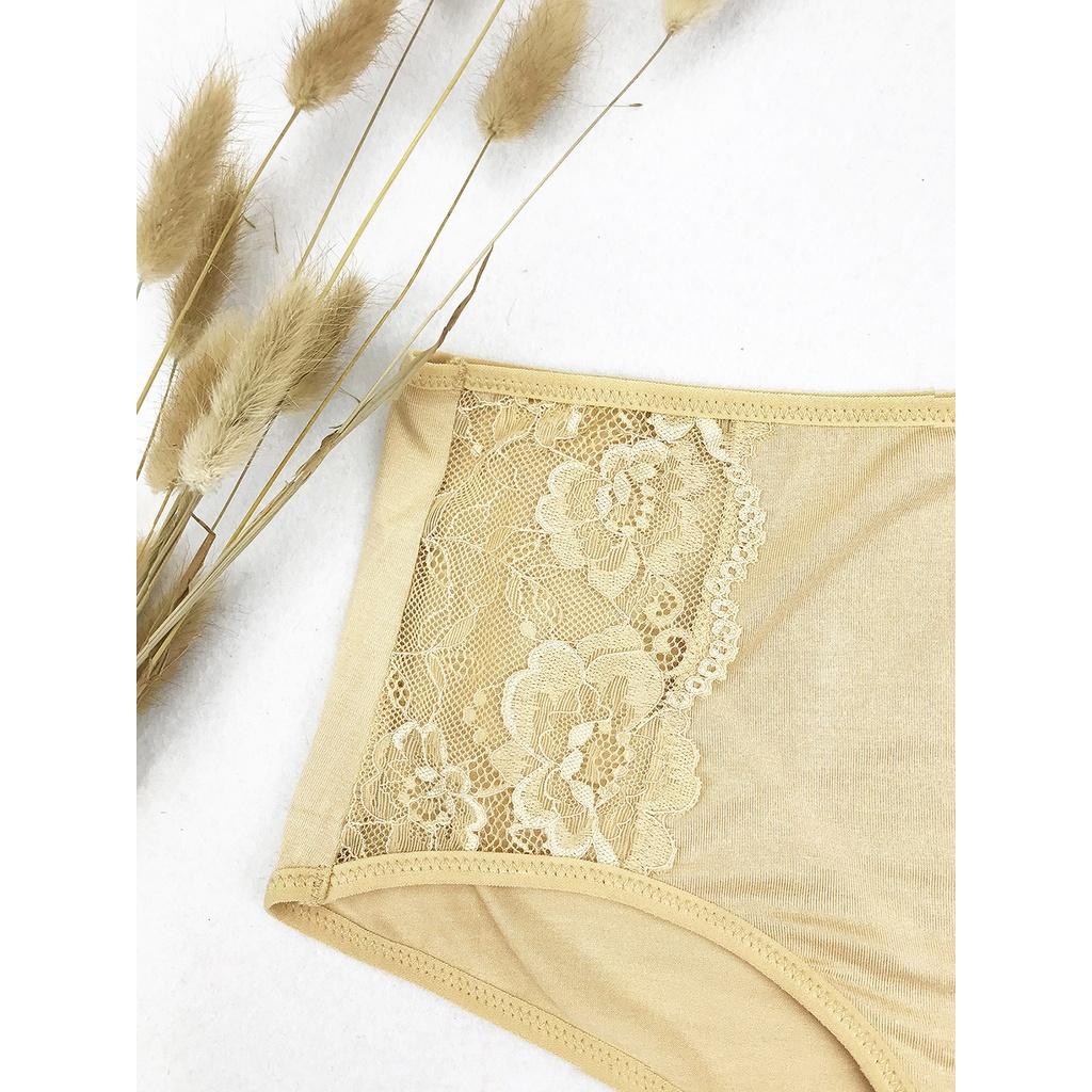 Quần Lót Nữ Cotton Cạp Vừa LUPERI SP74 Nâng Mông Phối Ren Cao Cấp Kháng Khuẩn, Khử Mùi, Thoáng Khí
