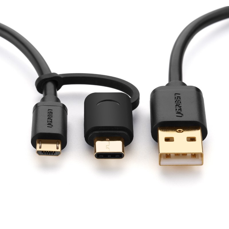 Dây USB đa năng 2 trong 1 đầu ra Micro-USB và USB Type C UGREEN US142 - Hãng chính hãng