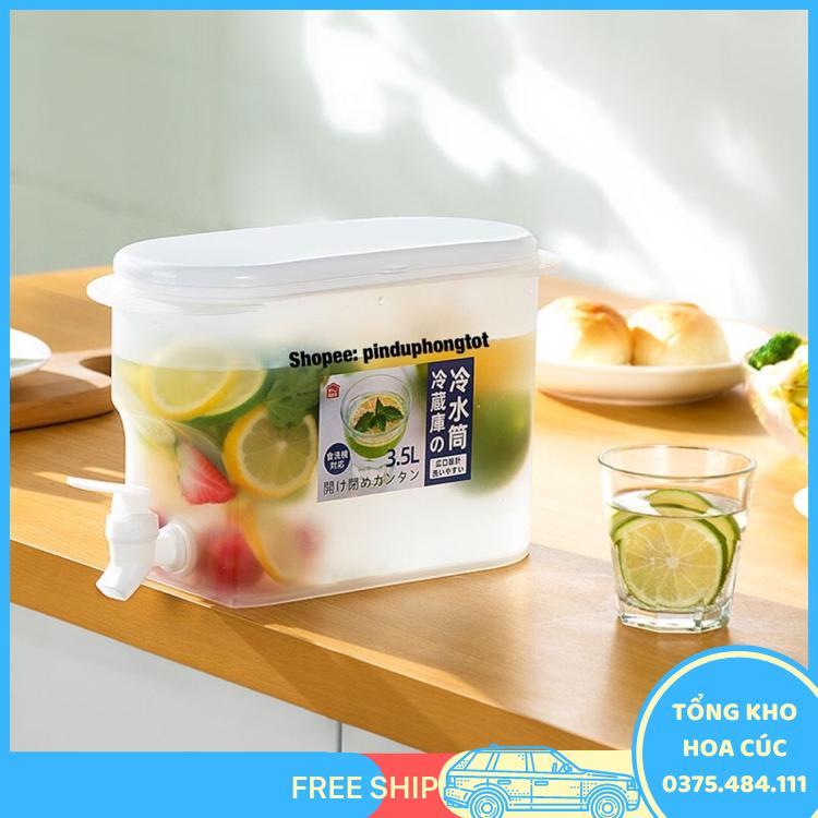 Bình Nước 3,5 Lít Có Vòi, Bình Nước Có Vòi Để Tủ Lạnh Tiện Dụng - Vận Chuyển Miễn Phí Toàn Quốc