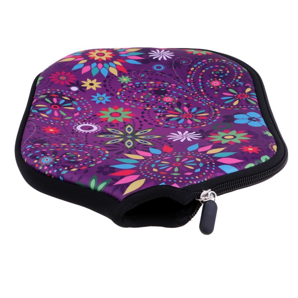 2pcs Soft Neoprene Pickleball Paddle Cover Zippered Sleeve Protective Case