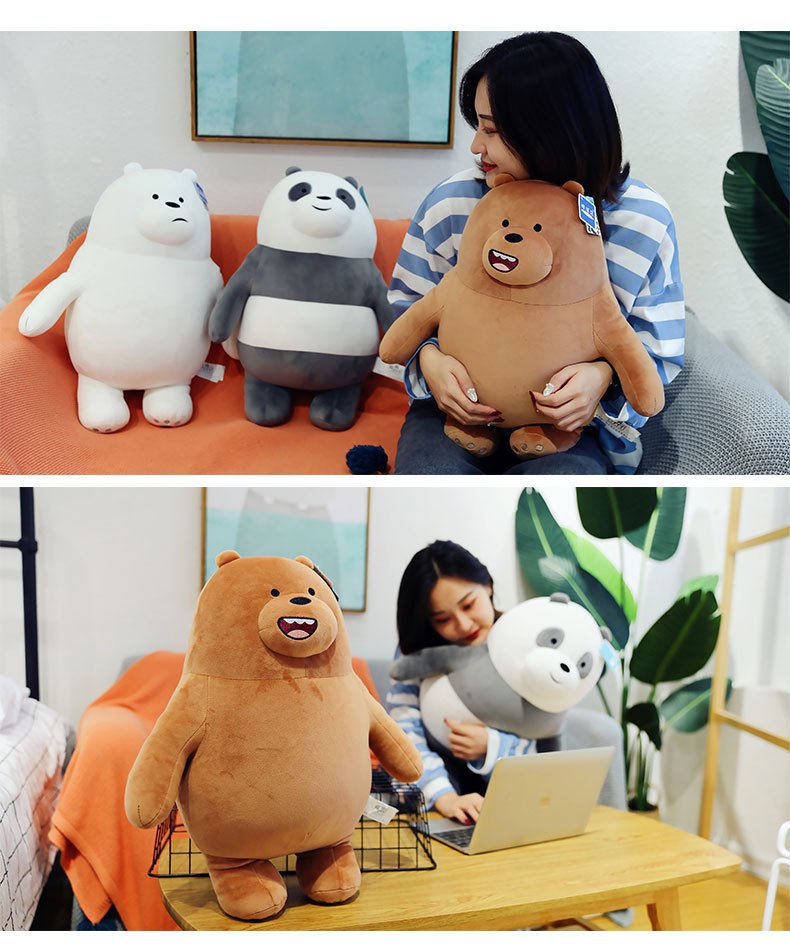 Gấu bông anh em nhà gấu We Bare Bears dạng đứng siêu mềm (20cm---&gt;40cm) vải miniso mềm mại êm ái, hàng xịn cao cấp an toàn cho trẻ nhỏ