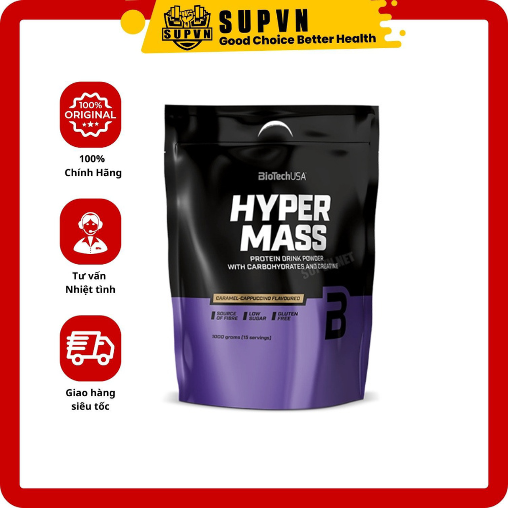 Biotech USA Hyper Mass 6kg8 - Hỗ Trợ Tăng Cơ Nạc, Tăng Cân Và Giúp Hồi Phục Cơ Bắp Sau Luyện Tập - Vanila &amp; Creme