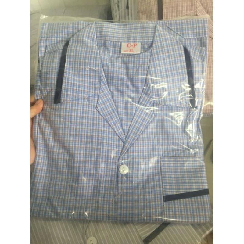 Bộ đồ ngủ pijama kate Tay dài quần dài kẻ sọc hoặc caro dành cho Nam