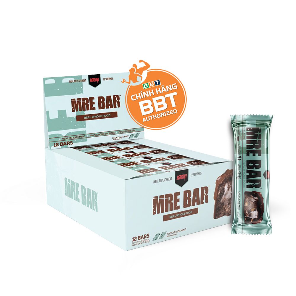 Redcon1 MRE Bar (12 serving) - 12 Thanh Bánh Protein Bar Thay Thế Bữa Ăn Tiện Lợi Chuẩn Quân Đội Mỹ