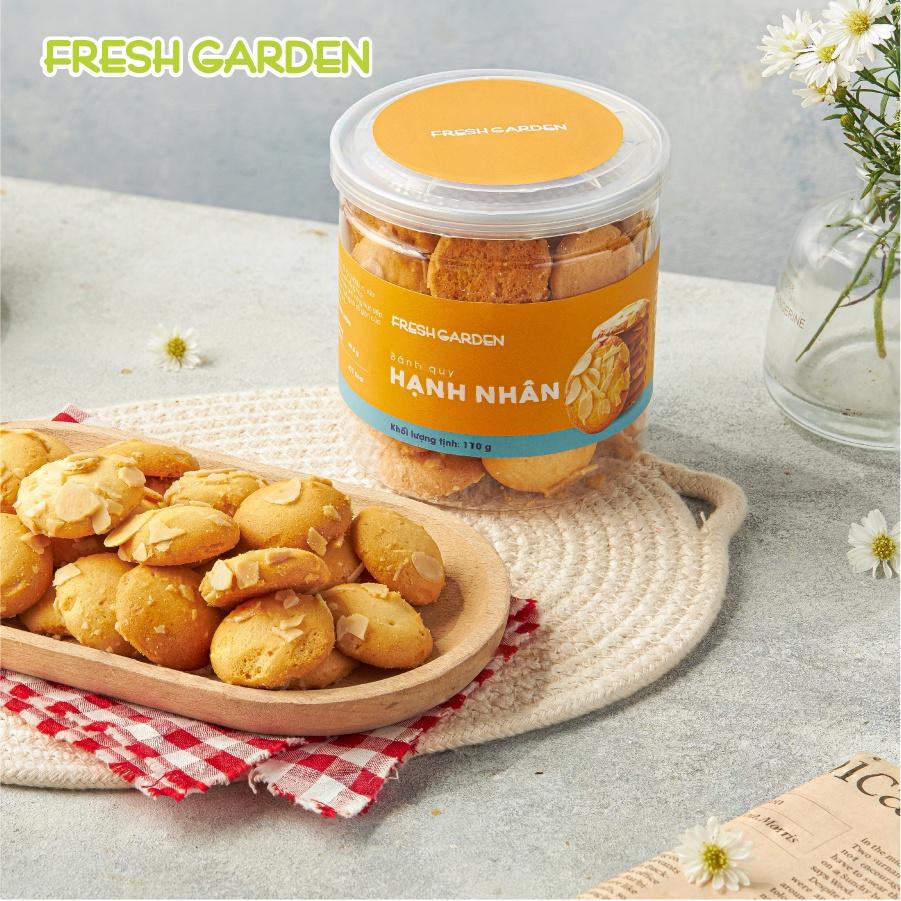 Bánh Quy Hạnh Nhân Ăn Vặt FRESH GARDEN Dinh Dưỡng Vượt Trội Thơm Ngon Tốt Cho Sức Khỏe Hộp 110g