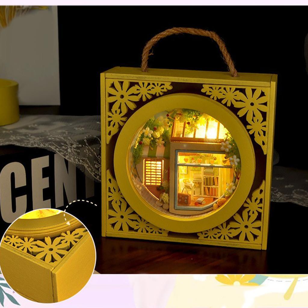 Dollhouse with Furniture Set Model House Handcrafts for Friends A