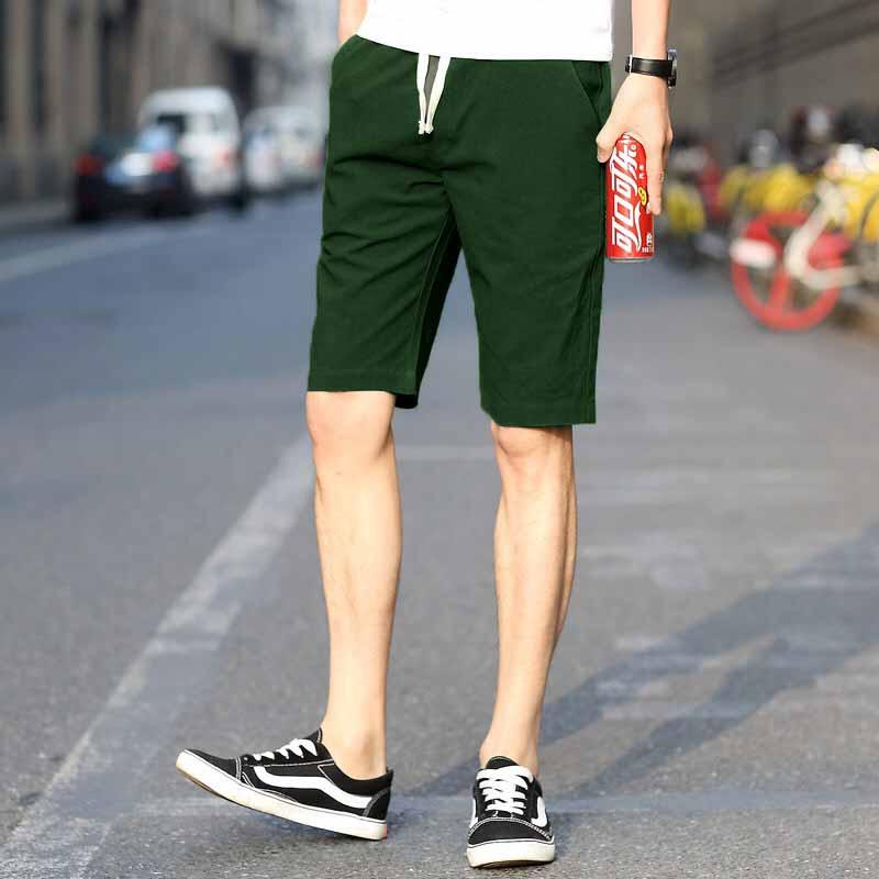 Quần Short Kaki lưng thun nam - Sọt Lững Kiểu Dáng Thể Thao Unisex sáu Màu Đen, Xám.đỏ,rêu.kem,trắng 06x