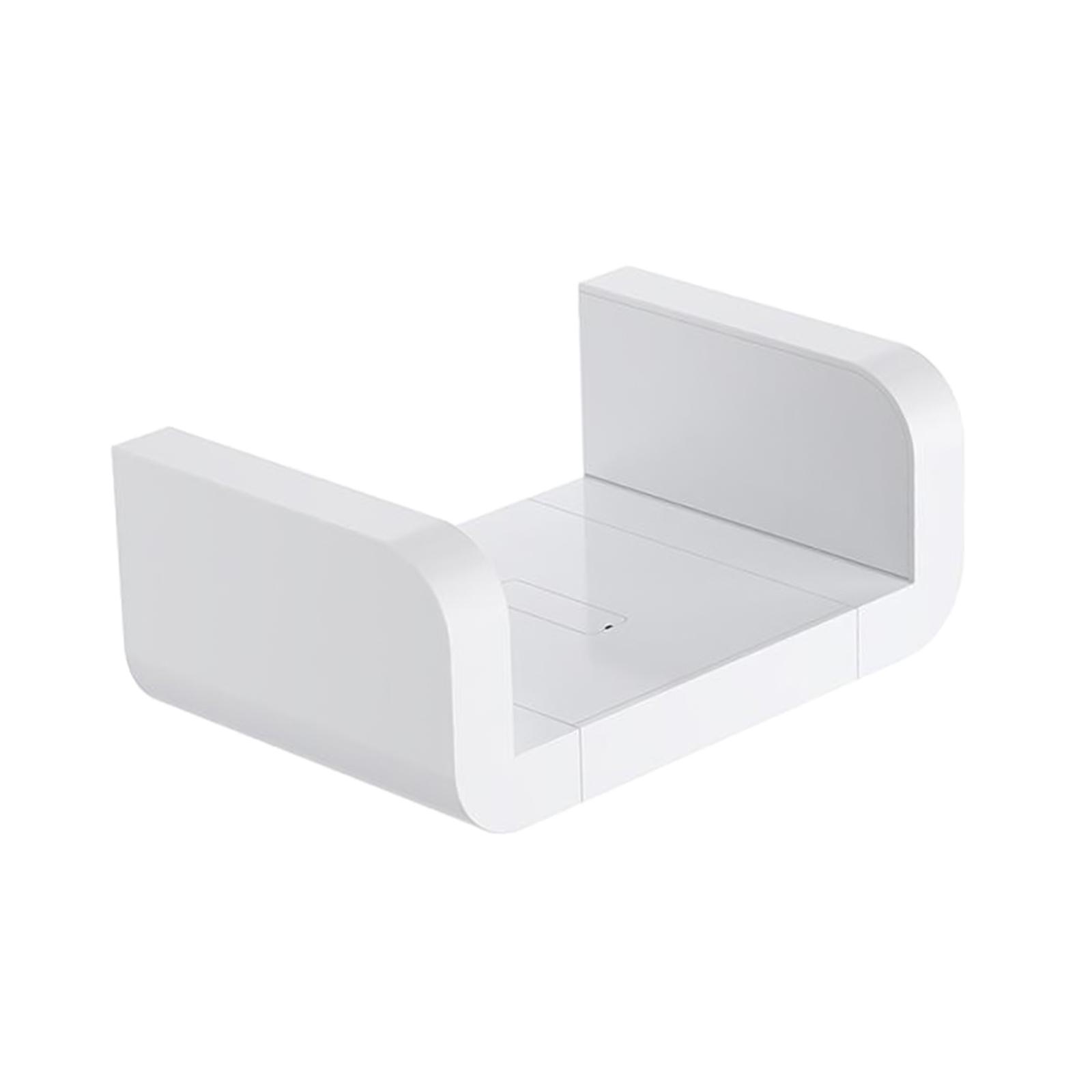 2xFloating Wall Shelves White U Shaped for Bathroom Display Organizer 17cm