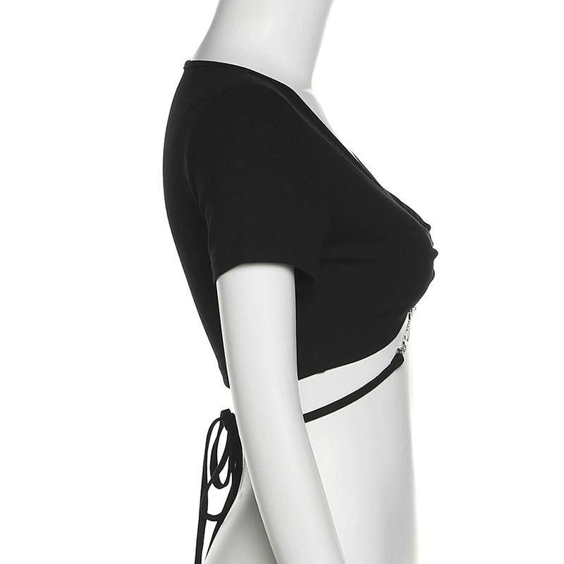 Áo croptop nữ HAGA áo ôm boby tay ngắn buộc eo - mút ngực BEMN47